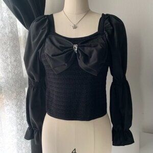 Ribbon Bow Long Sleeve Top